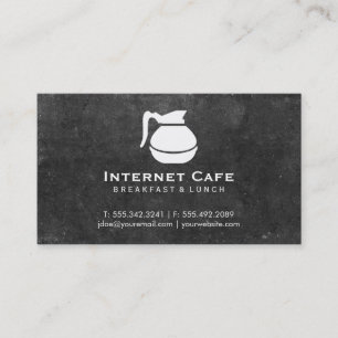 Carte De Visite Pot de café (blanc), ardoise