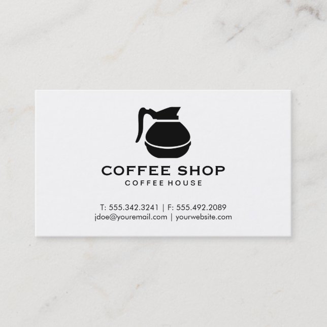 Carte De Visite Pot de café (noir) (Devant)
