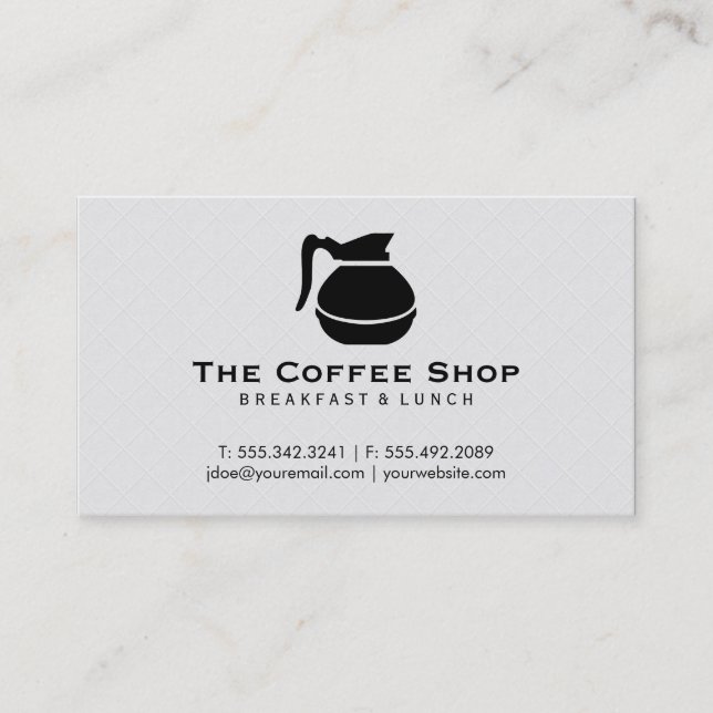 Carte De Visite Pot de café (noir) II, tuile (Devant)