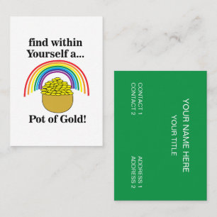Carte De Visite Pot D'or En Vous-Même Saint-Patrick