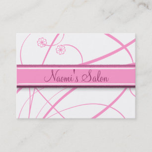 carte de visite potelé de salon floral rose chic