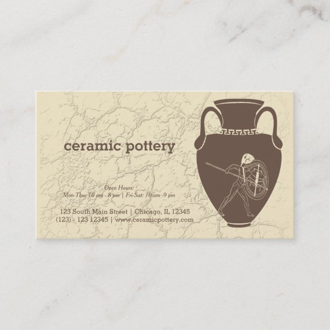 Carte De Visite Poterie céramique (Devant)