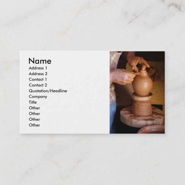 Carte De Visite Potier au travail (Devant)