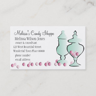 Carte De Visite Pots avec bonbons rose
