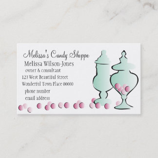 Carte De Visite Pots avec bonbons rose