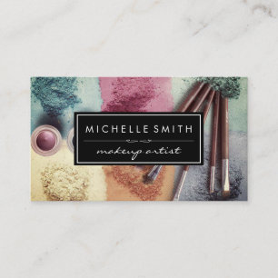 Carte De Visite Poudre de maquillage colorée Artiste de maquilla