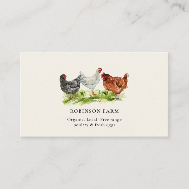 Carte De Visite Poules Rustiques Poules Pondeuses Œufs frais Agric (Devant)