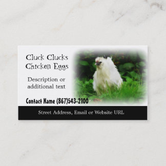 Carte De Visite Poulet blanc - produits de ferme ou de volaille de