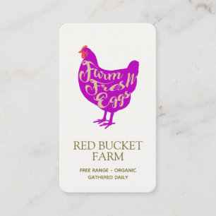 Carte De Visite Poulet de la ferme OEufs frais Rétro