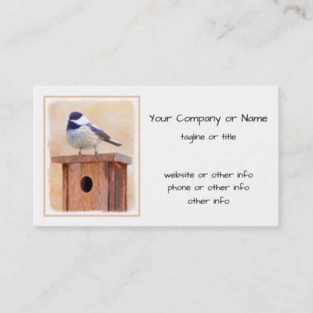 Carte De Visite Poulet sur la peinture d'oiseaux (Devant)