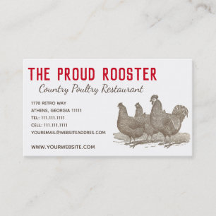 Carte De Visite Poulets de Plymouth Rock, coq