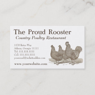 Carte De Visite Poulets de roche de Plymouth, coq