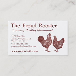 Carte De Visite Poulets Wyandotte, coq et Hen