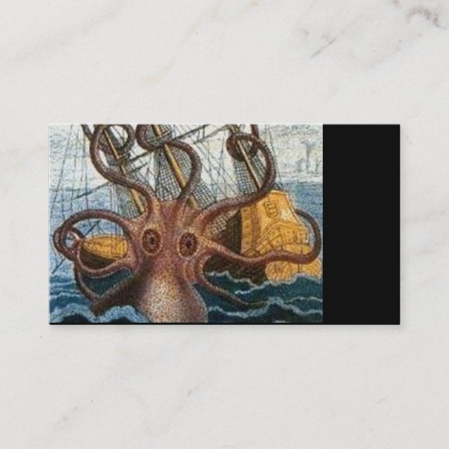 Carte De Visite Poulpe géant de Steampunk Kraken nautique (Devant)