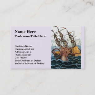 Carte De Visite Poulpe géant de Steampunk Kraken nautique