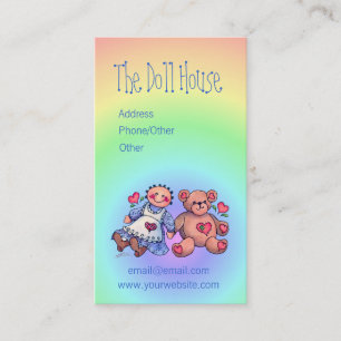 Carte De Visite POUPÉE et OURS par SHARON SHARPE