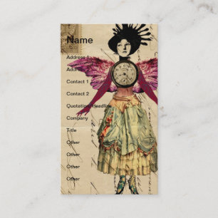 Carte De Visite Poupée Médiatique Mixte Avec Ailes Roses