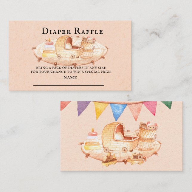 Carte De Visite Pouponnière Boho Jouets pour bébé Raffle de couche (Devant / Derrière)