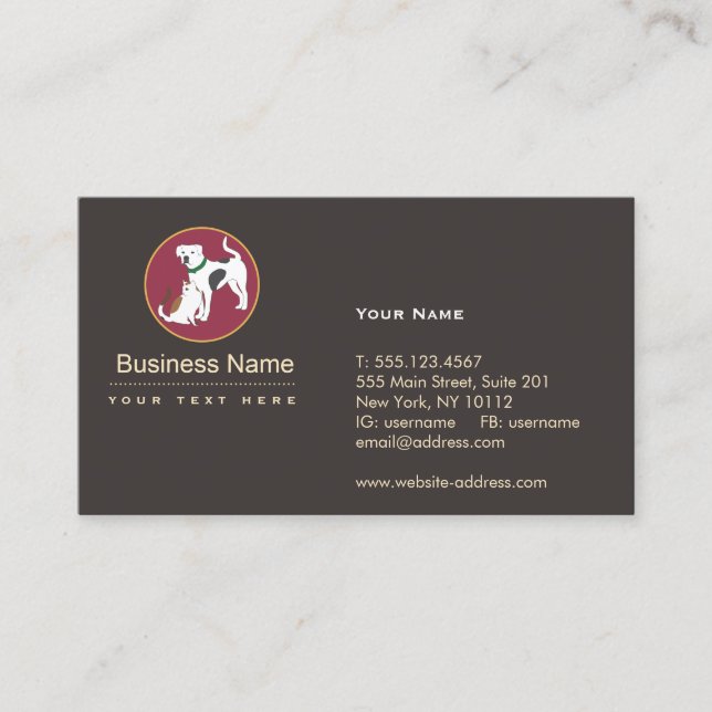Carte de visite pour animaux (Devant)