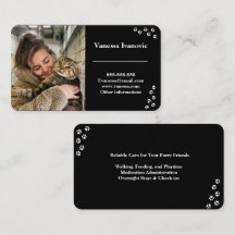 Carte de visite pour animaux de compagnie noirs pe