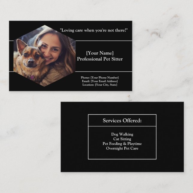 Carte de visite pour animaux de compagnie personna (Devant / Derrière)