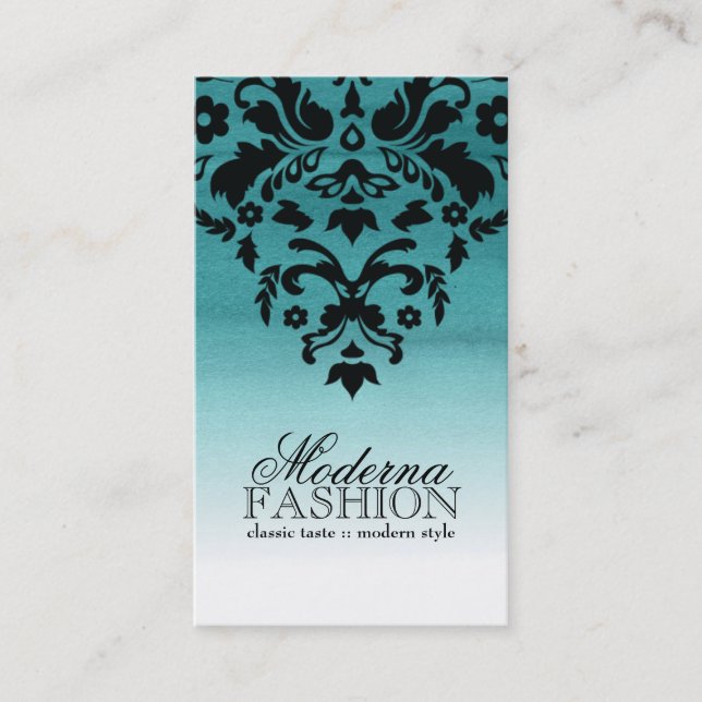 Carte de visite pour aquarelle turquoise de (Devant)