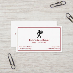 Carte de visite pour atelier de réparation automob