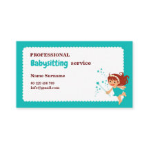Carte de visite pour baby-sitter, garde d'enfants