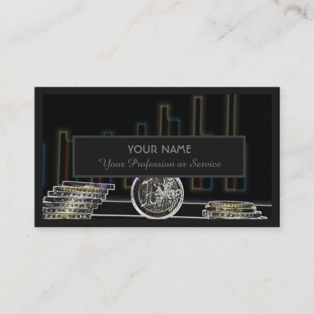 Carte De Visite Pour banquier professionnel ou experts financiers (Devant)