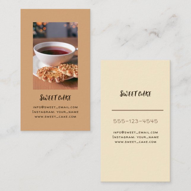 Carte de visite pour café & boulangerie. (Devant / Derrière)