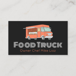 Carte de visite pour camion de nourriture Black & 