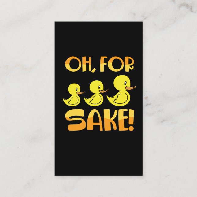 Carte De Visite Pour Canards Sake Duck Pun Duckies (Devant)