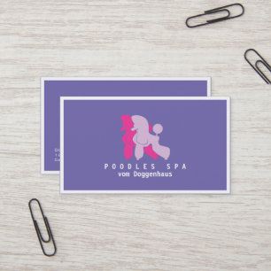 Carte de visite pour couple de caniches rose et li