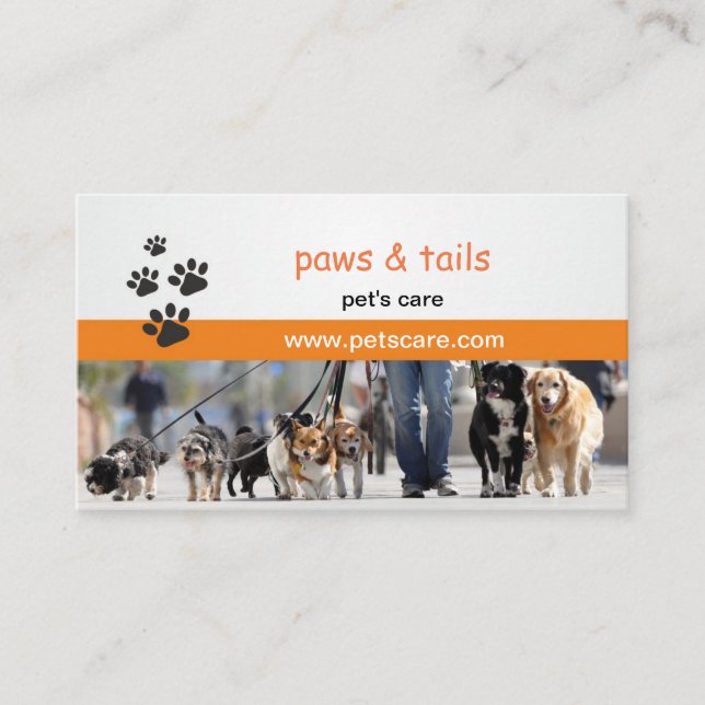 carte de visite pour des entraîneurs de chien (Devant)