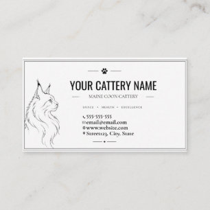 Carte de visite pour éleveur de Maine Coon minimal