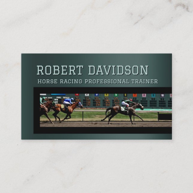 Carte de visite pour entraîneur Pro Horseback Raci (Devant)