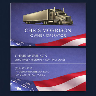 Carte de visite pour entreprise de camionnage patr