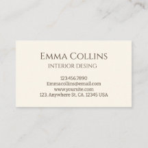 Carte de visite pour entreprise de décoration d'in