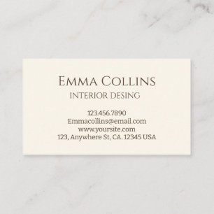 Carte de visite pour entreprise de décoration d'in