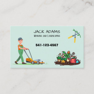 Carte de visite pour entreprise de tonte et d'amén