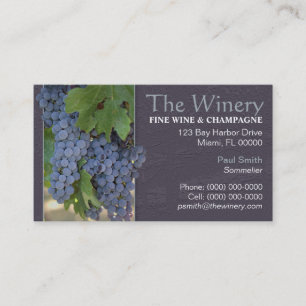 Carte de visite pour entreprise de vin et de champ