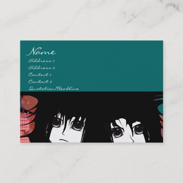 Carte de visite pour filles d'Anime (Devant)
