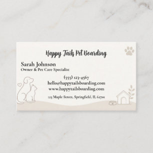 Carte de visite pour hébergement de animaux de com