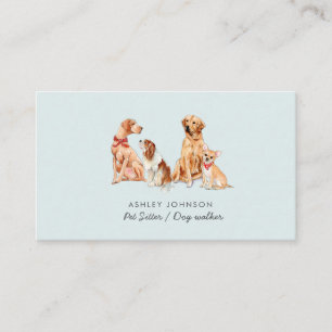 Carte de visite pour la garde d'animaux mignons et