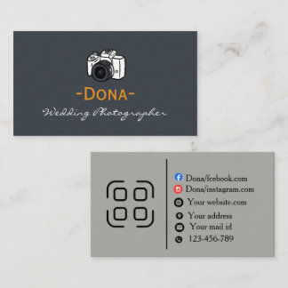 Carte de visite pour la photographie moderne avec