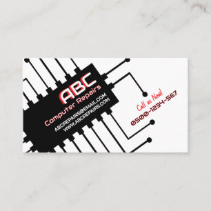 Carte de visite pour la réparation d'ordinateurs /
