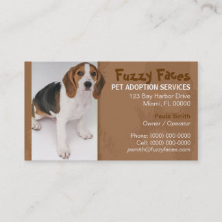 Carte de visite pour l'adoption d'animaux