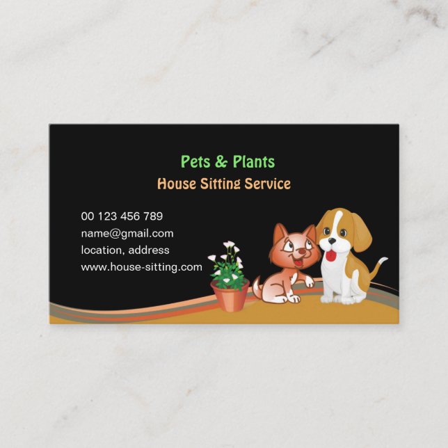 carte de visite pour l'animal familier et les (Devant)