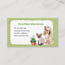 carte de visite pour l'animal familier et les