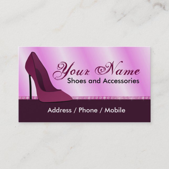 Carte de visite pour le magasin de chaussures (Devant)